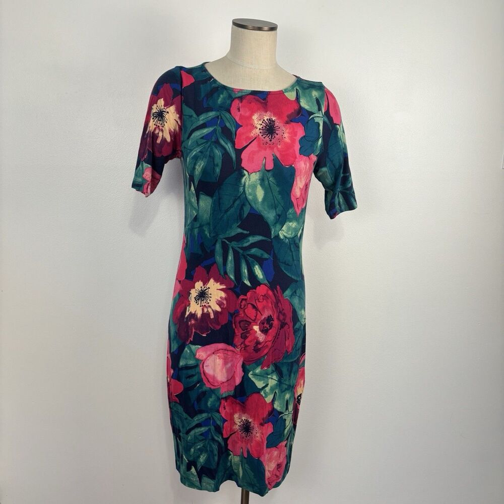 Tommy Bahama Medium Sheath Dress Paradise Poppies Short Sleeve Soft T-Shirt Knit